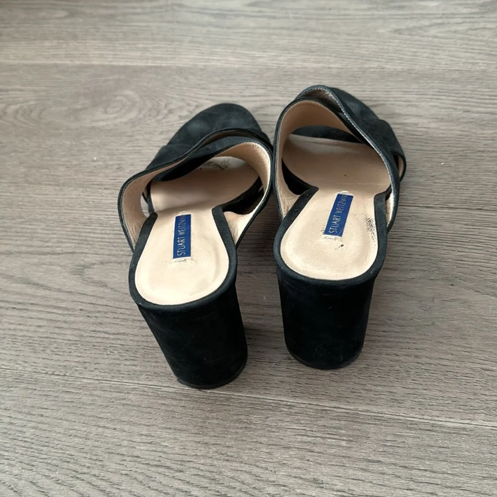 Stuart Weitzman Black Suede Women's Heels - Picture 4 of 5